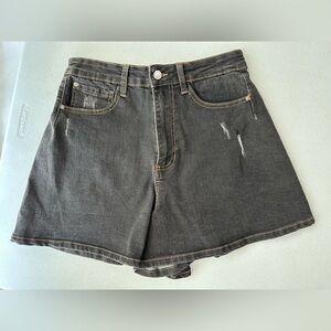 WeWoreWhat Black Jean Shorts Mid-Rise Relaxed Fit